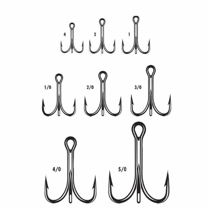 25 VMC 9626PS 4X STRONG SIZE #2/0 TREBLE HOOKS (available size #4 #2 #2/0  #3/0