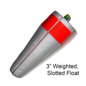 2IN Red/White Slotted Weighted Popping Float