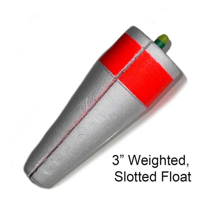 2IN Red/White Slotted Weighted Popping Float