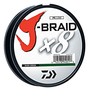 Daiwa J-Braid x8 330YDS Dark Green Braided Line