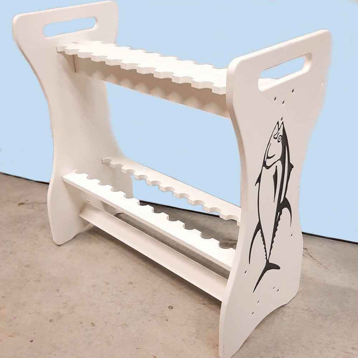 White Free Standing Rod Rack 24 Rods