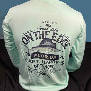 Capt Harry's L/S Seafoam Beeline Sailfish L/S Performance Shirt