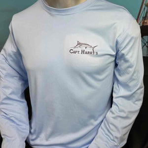 Capt Harry's Sky Blue Burly Marlin L/S Performance Shirt