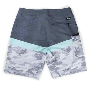 Pelagic Light Grey Fish Camo Stacked Blue Water Short