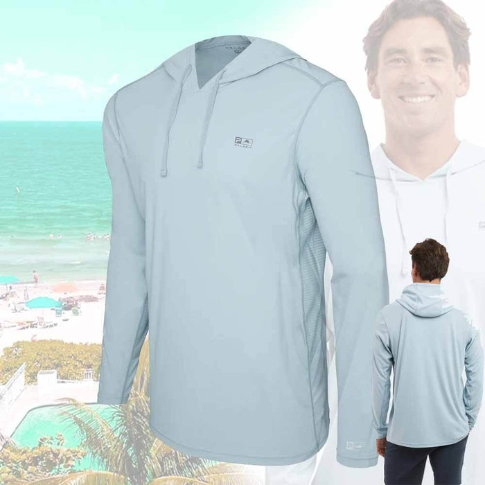 Pelagic Vaportek Hooded Blue Fog Performance Shirt