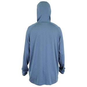 Aftco Space Blue Heather Samurai 2 L/S Hooded Performance Shirt