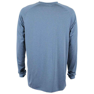 Aftco Samurai L/S Sun Protection Performance Shirt in Space Blue Heathe