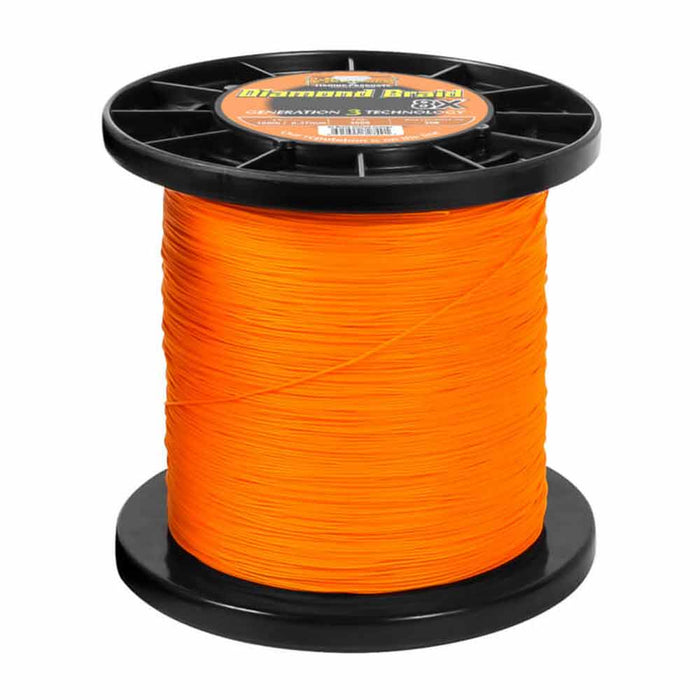 Diamond Fishing Products Generation 3 8X Solid Core Braided Line 3000YDS Orange