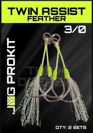 JYG ProFishing Twin Assist Hook Rig With Feathers