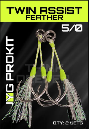 JYG ProFishing Twin Assist Hook Rig With Feathers