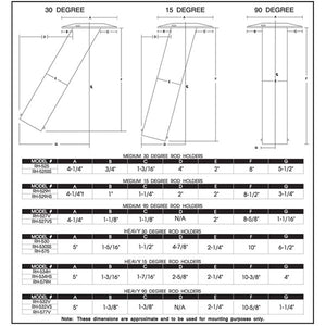 Lee's Flush Mount 15 Degree Rod Holders