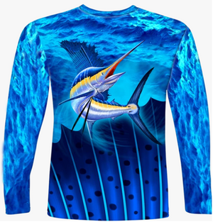 Adult L/S Sailfish All Over Performance Shirt UPF50