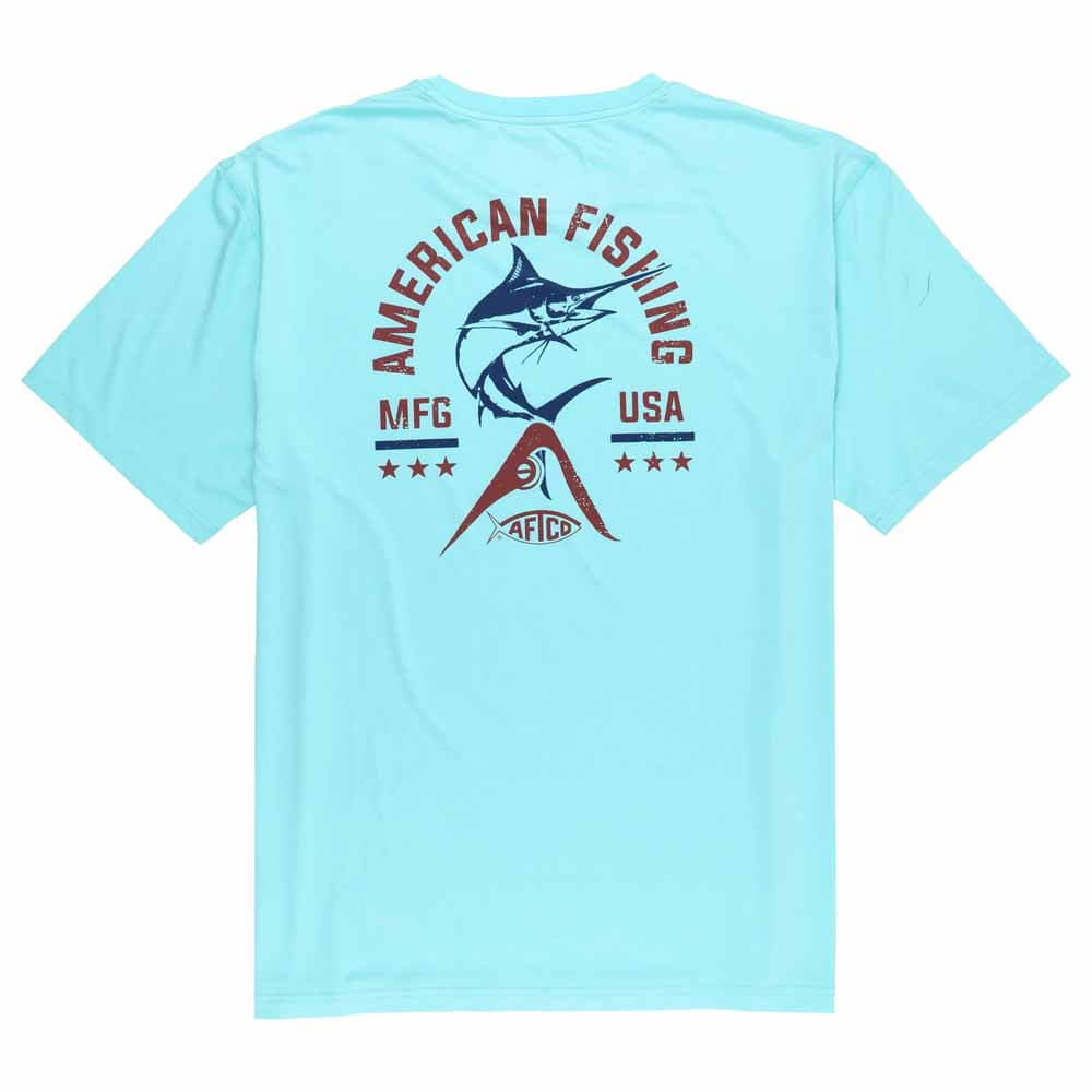 AFTCO Boys' Jigfish Performance Short-Sleeve T-Shirt - Water and