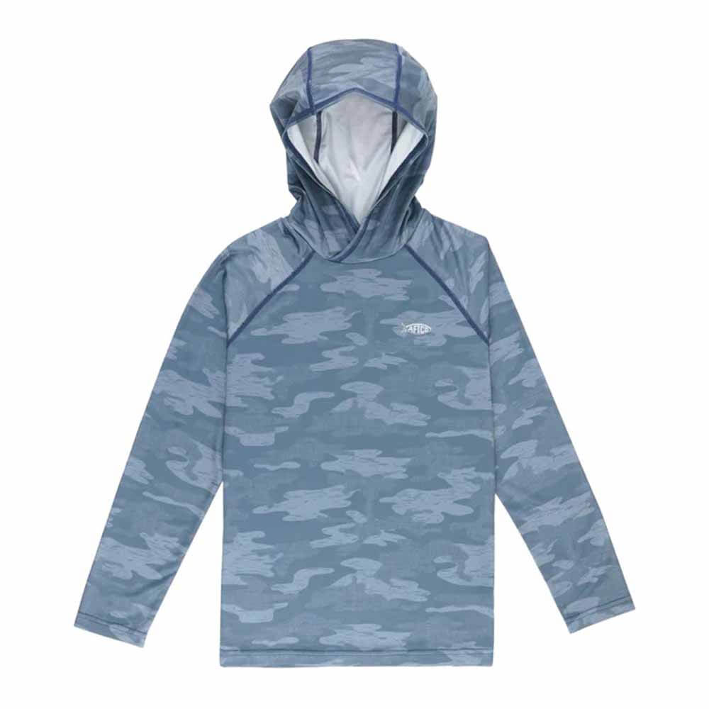 Aftco Slate Blue Blur Camo Tactical Camo Hd Hooded Youth