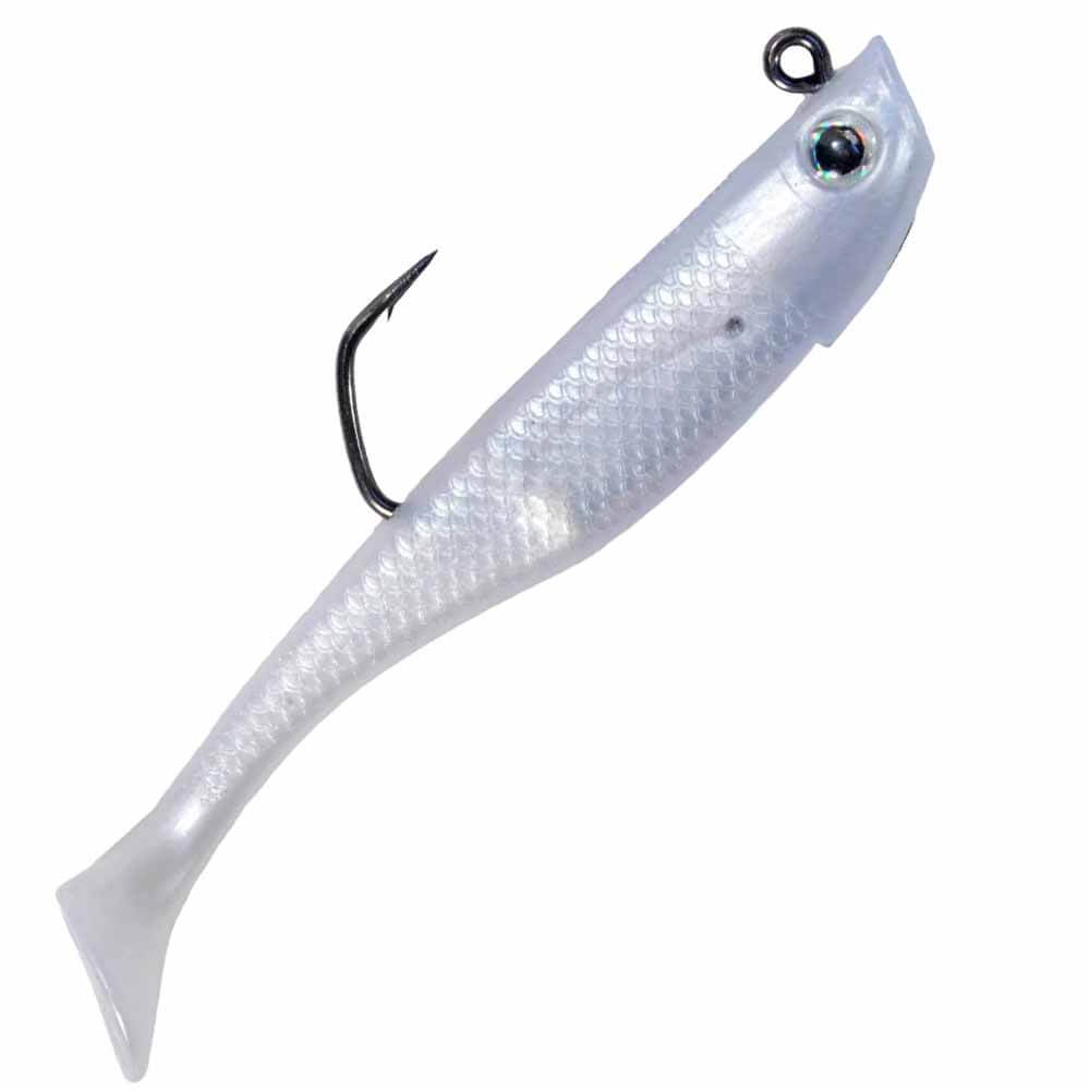 RUNCL ProBite Paddle Tail Swimbaits White Pearl, Soft Fishing