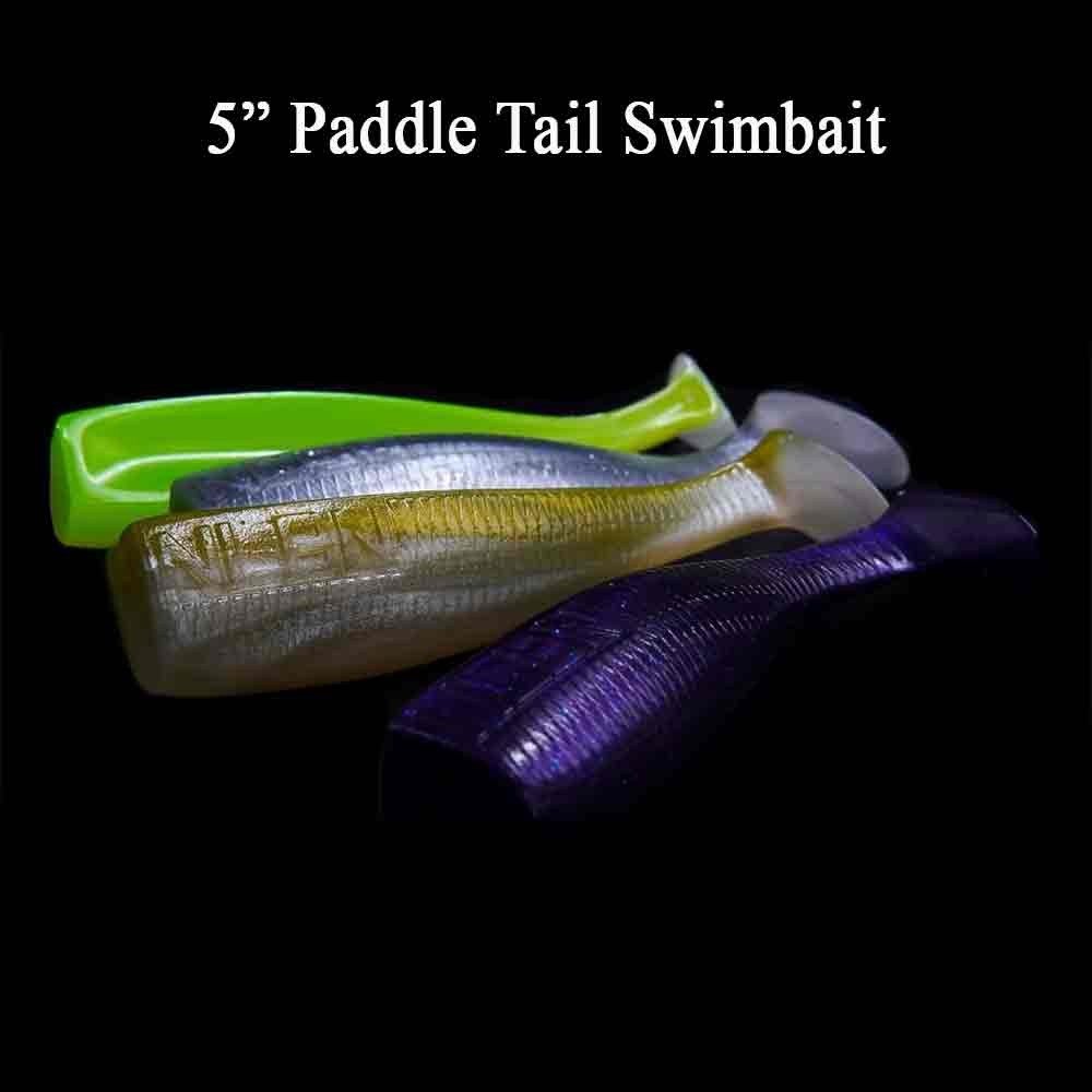 5 inch Paddle Tail Swimbait 2pk- skin pour D dark head