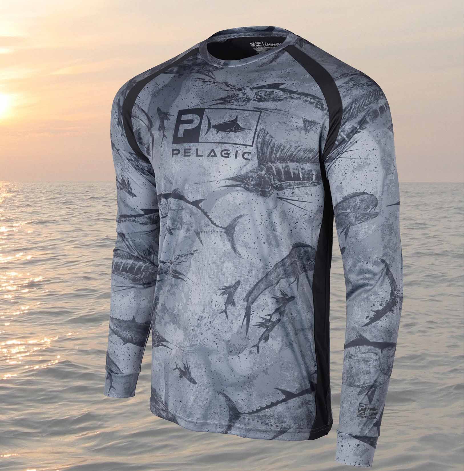 Reef and Reel Men's Long Sleeve Logo Performance Fishing Shirt UPF
