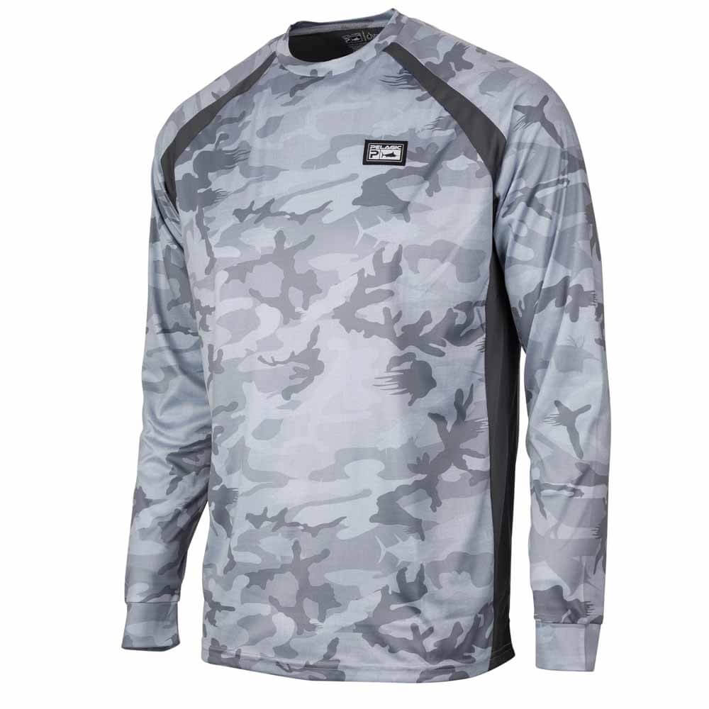 Pelagic Light Grey L/S Fish Camo Vaportek Performance Shirt – Capt. Harry's  Fishing Supply