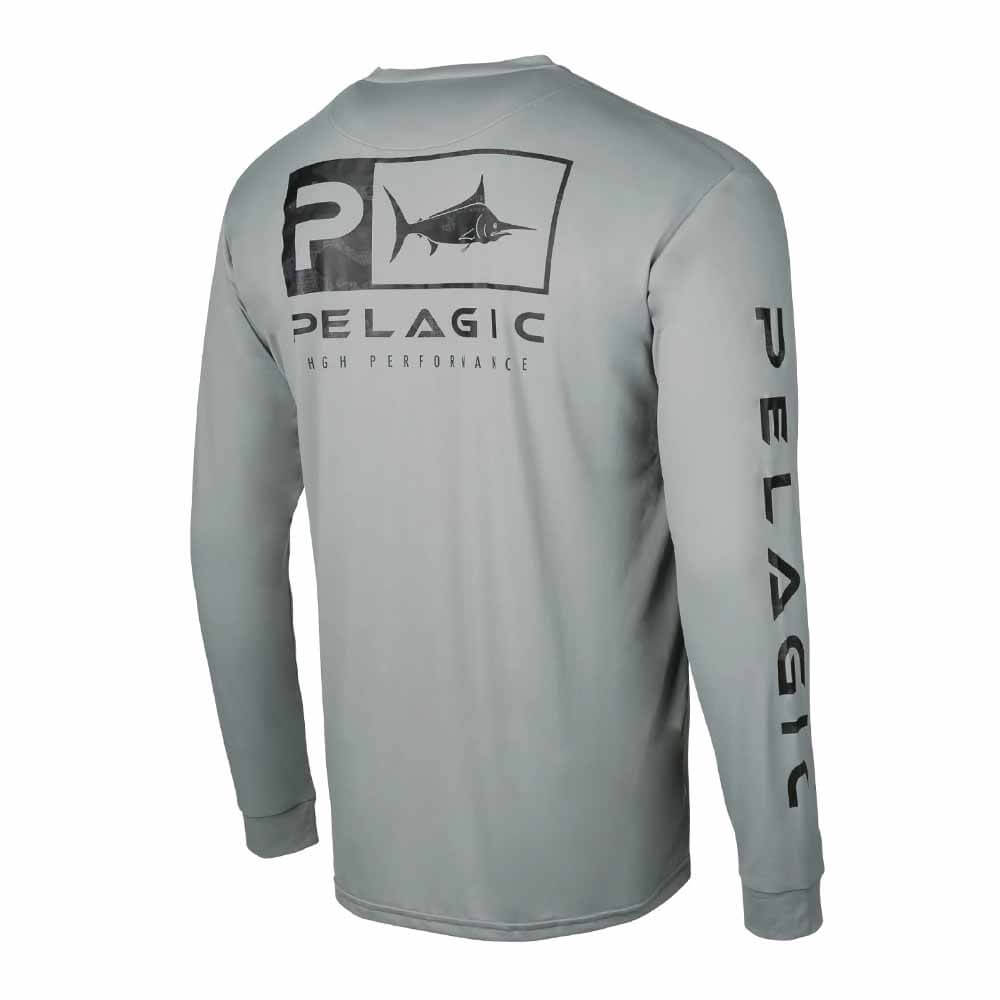 Pelagic Vaportek Fishing Shirt, slate fish camo