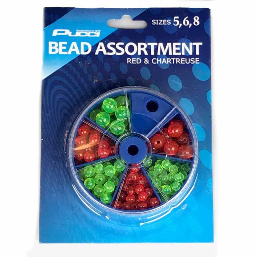 Bead Assortment Sizes 5,6 & 8 Red & Chartreuse – Capt. Harry's Fishing  Supply