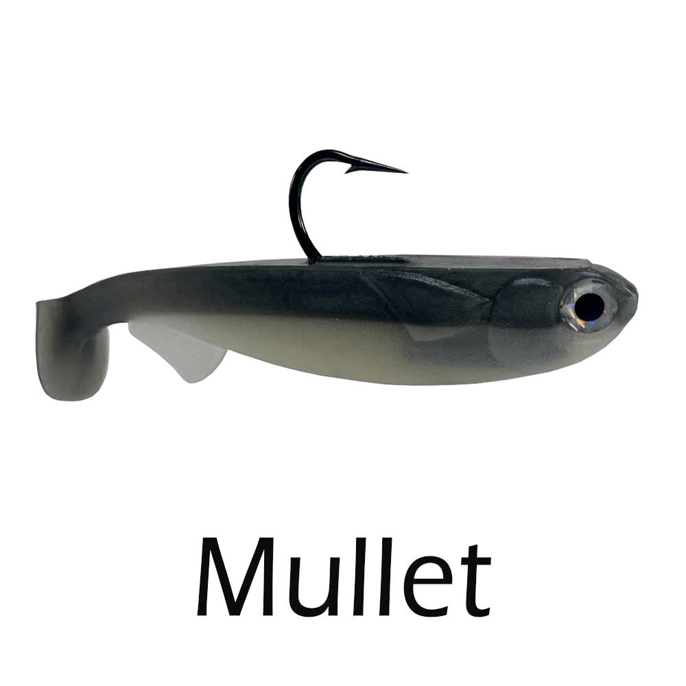  13 FISHING - The Mullet - Soft Plastic Boot Tail Swimbait -  6.5 - 2oz - Dark Mullet - 1 Bait Per Pack - CB-Mullet-B-6.5-21 : Sports &  Outdoors