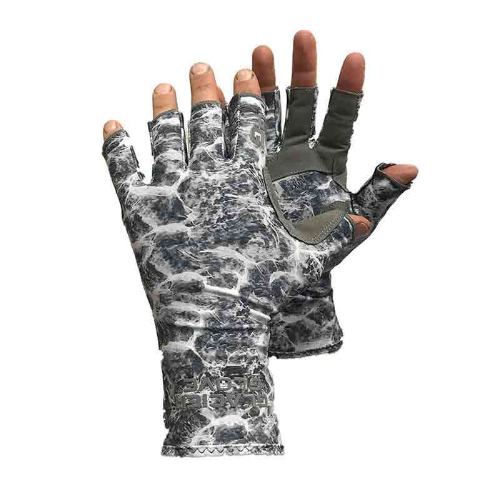 Glacier Glove Ascension Bay Fingerless Sun Gloves - Medium - Light Gray 