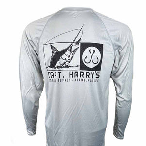 Marlin Logo LS T-Shirt - White/Charcoal – Rogue Offshore